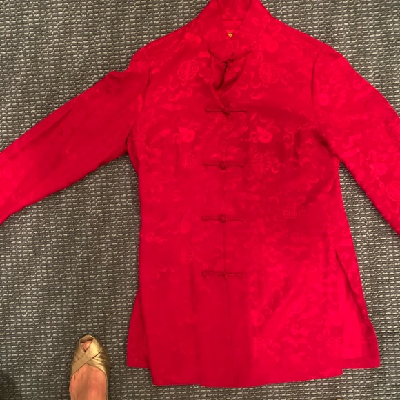 1940s Red Shanghai Tang Designer Top Vintage 1940s - Picture 8 of 9